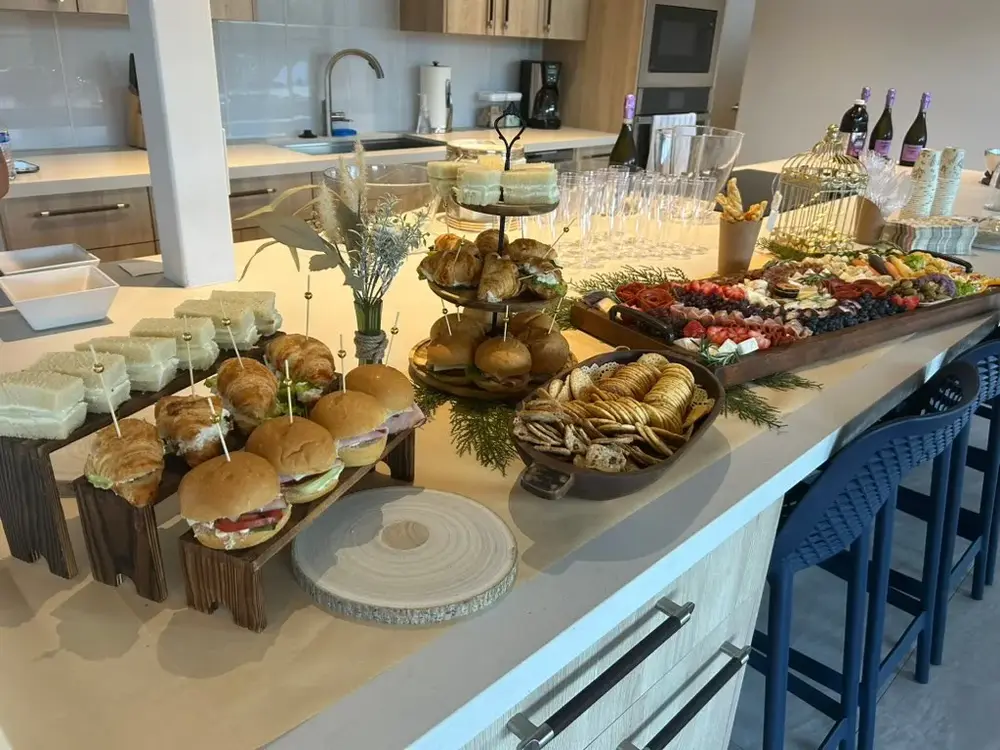 Enchanted forest bridal party charcuterie board and sandwich spread